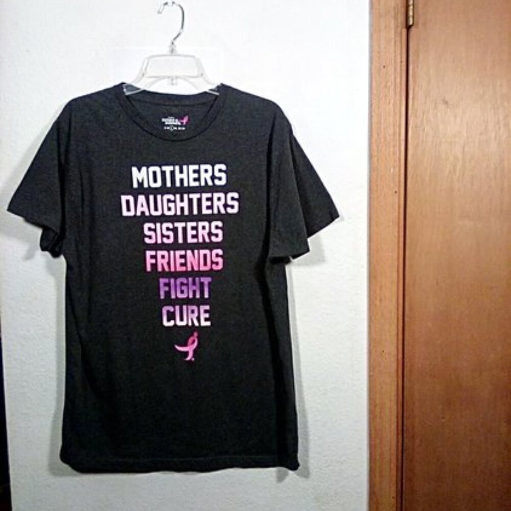 Mothers,Daughters,Sisters,Friends Fight Cure Top Size: L Color: Charcoal Gray